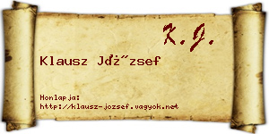 Klausz József névjegykártya