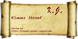 Klausz József névjegykártya