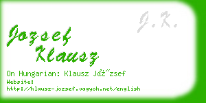 jozsef klausz business card